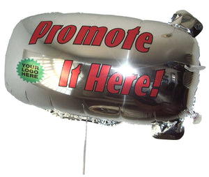 ZEP-AIR™ Messenger Tethered Blimp Helium Foil Balloon 32in x16in  Advertising Promotional Greeting